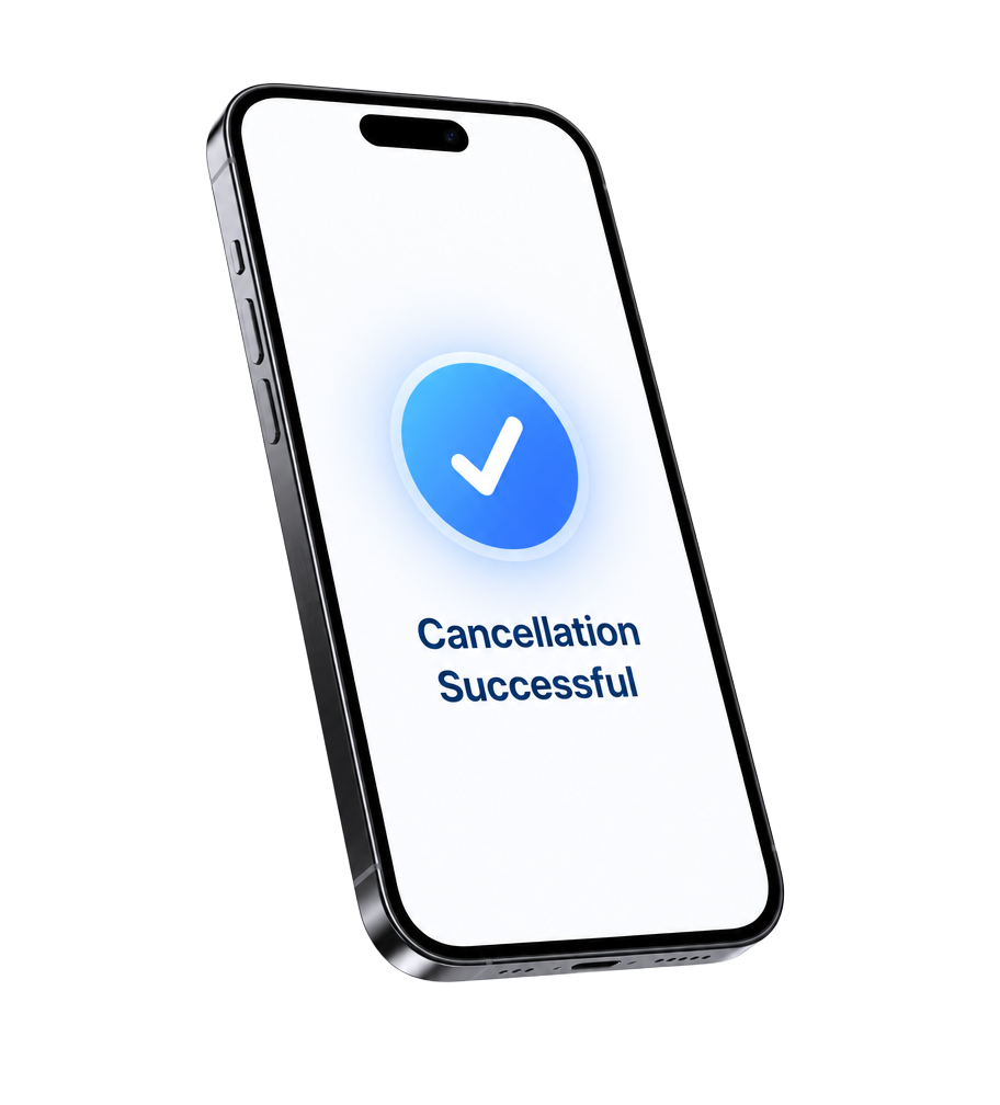 Phone showing a successful order cancellation